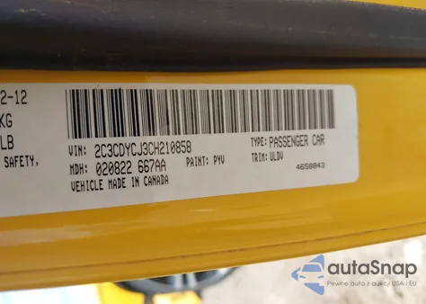 2012 Dodge Challenger Srt8 392 из США, поврежденный, VIN 2C3CDYCJ3CH210858